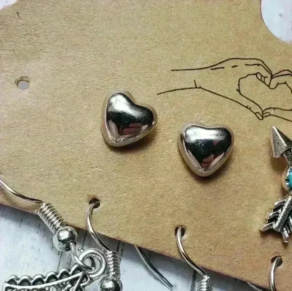 NWT Bohemian Vintage Earrings Silver Alloy Turquoise Bohemian Hippy Western - Picture 11 of 12